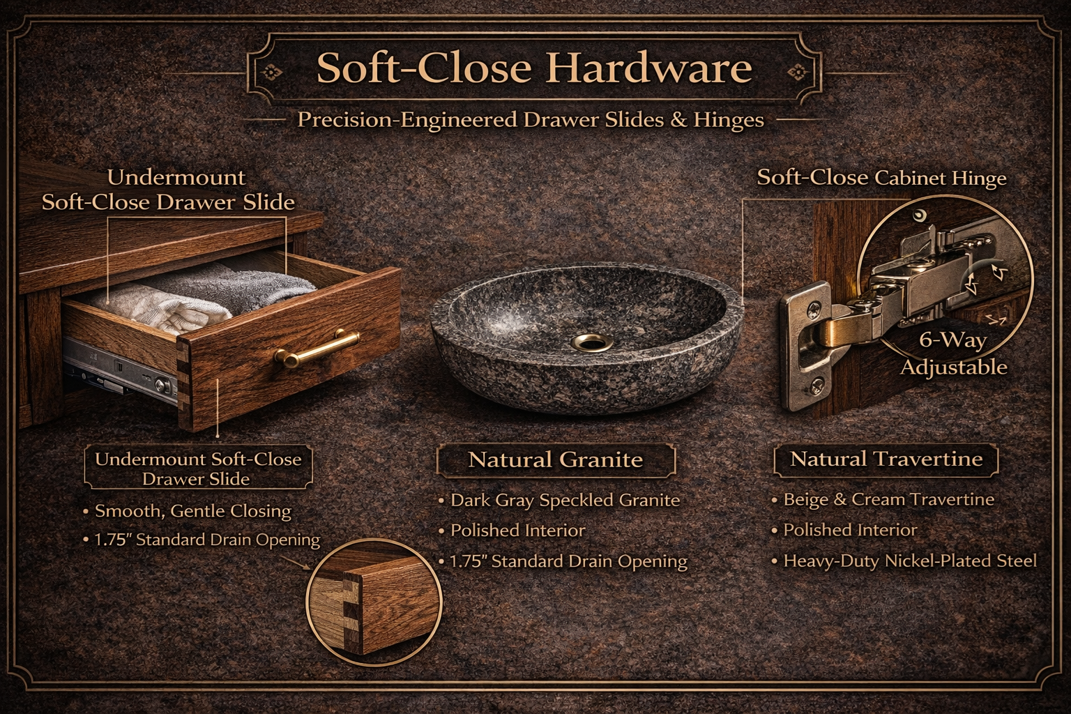 Soft-close drawer hardware